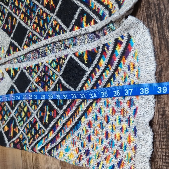 On Blue Aztec Long Hooded Cardigan Sweater Size Small Multicolor Rainbow - Picture 13 of 13